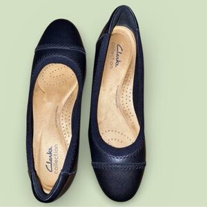 CLARKS SARA BAY Ballet Flats Casual Shoes Leather Slip Ons Size 8